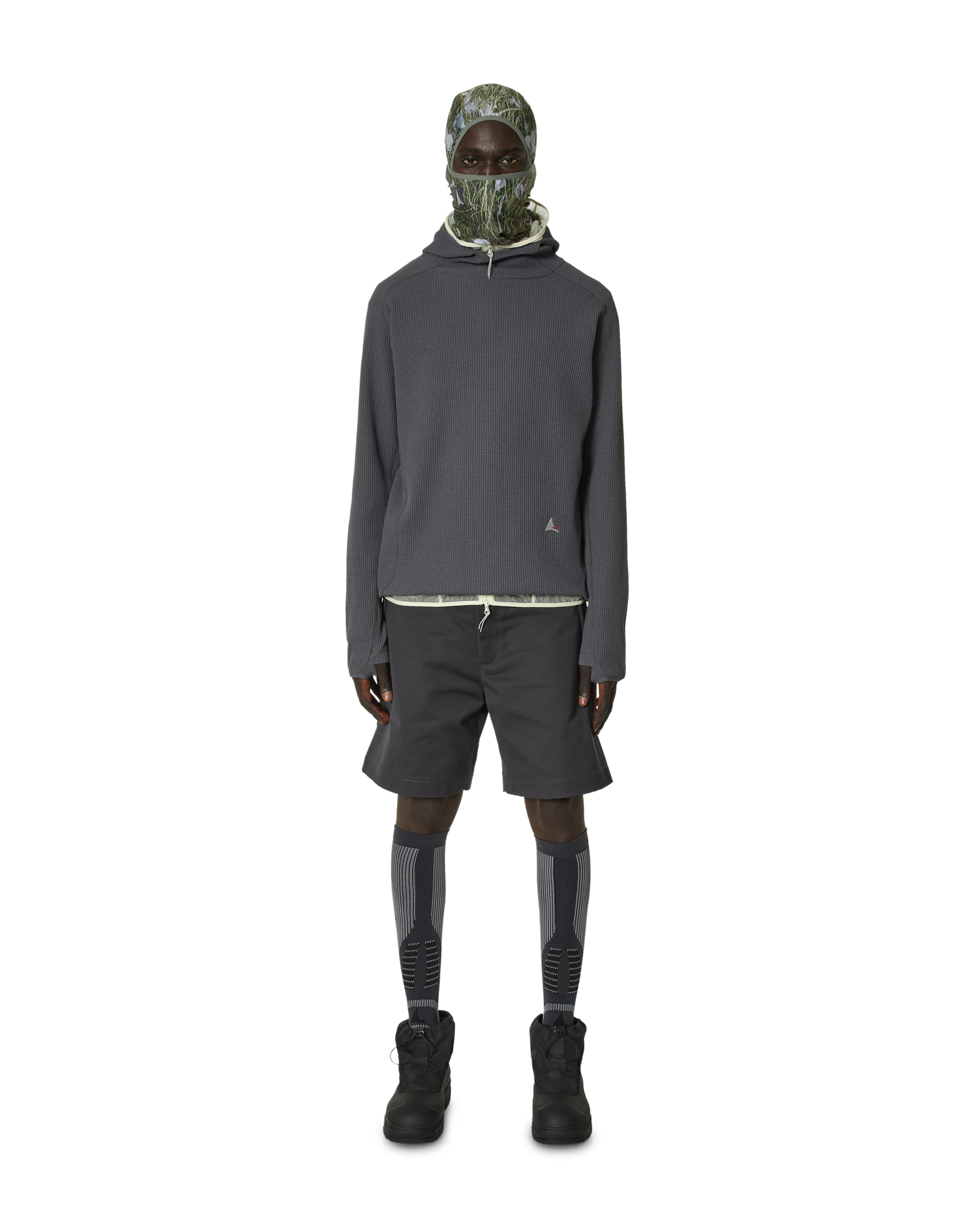 ROA Thermal Waffle Hoodie J294346-S-Grey 4