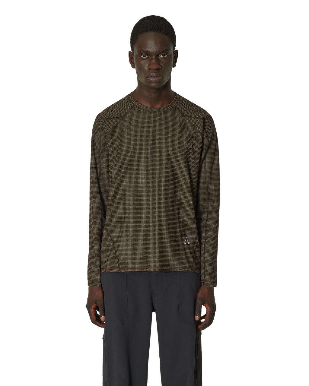 ROA Base Layer Stretch Ripstop Longsleeve J294344-S-Brown front