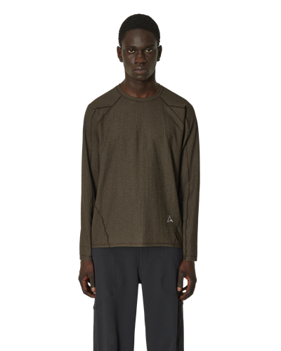 ROA Base Layer Stretch Ripstop Longsleeve J294344-S-Brown front