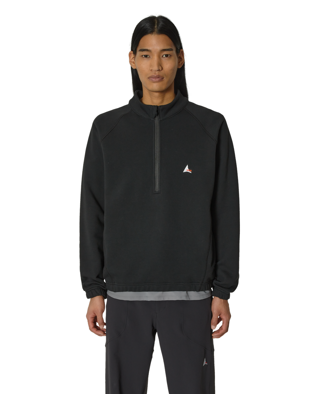 ROA Heavy Half Zip J294361-S-Black front