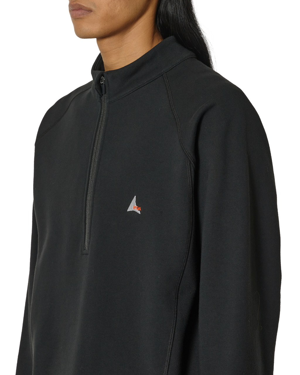 ROA Heavy Half Zip J294361-S-Black front