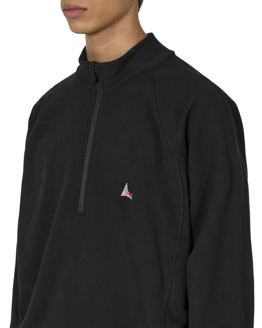 ROA Heavy Half Zip J302073-S-Black front