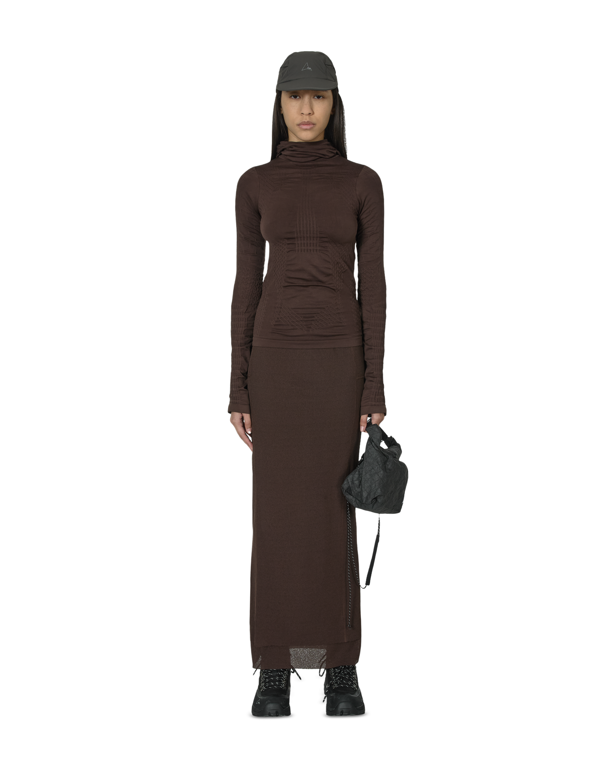 ROA Mesh Long Skirt J302779-XS-Brown 4