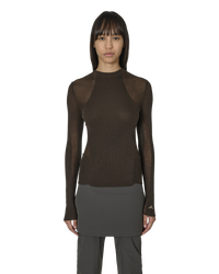 Thumbnail Sheer Knit Dark Brown